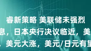 睿新策略 美联储未强烈暗示9月降息，日本央行决议临近，美元大涨，美元/日元有望突破150